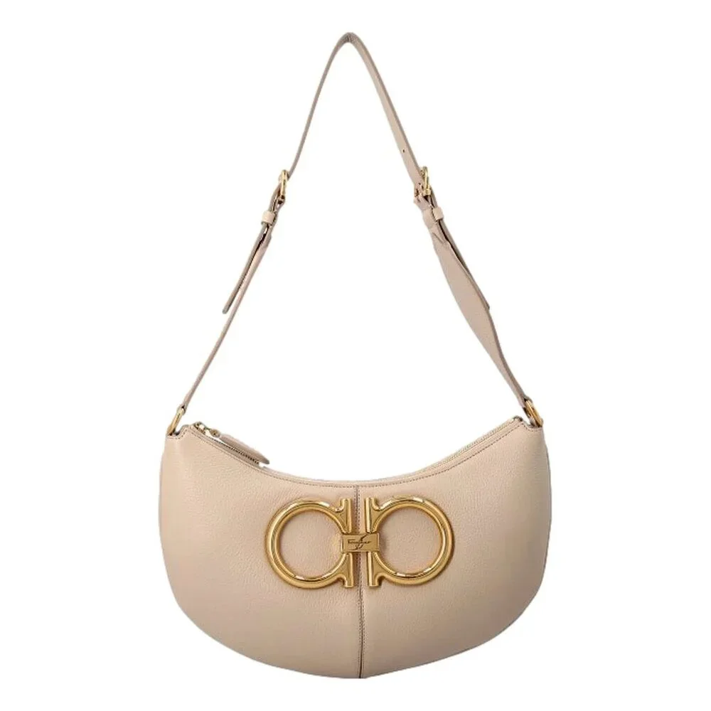 Beige Calfskin Daino Maxi Hobo Shoulder Bag - Picture 1 of 4